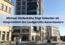 Michael Stiefenhöfer folgt Siebecker als Vizepräsident des Landgerichts Kaiserslautern