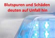 Blutspuren und Schäden deuten auf Unfall hin