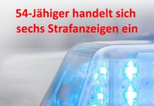 54-Jähiger handelt sich sechs Strafanzeigen ein