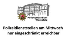 Polizeidienststellen am Mittwoch nur eingeschränkt erreichbar