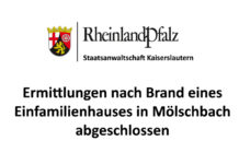 Ermittlungen nach Brand eines Einfamilienhauses in Mölschbach abgeschlossen
