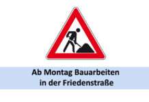 Ab Montag Bauarbeiten in der Friedenstraße