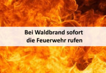 Bei Waldbrand sofort die Feuerwehr rufen