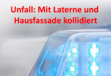 Unfall: Mit Laterne und Hausfassade kollidiert