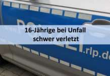 16-Jährige bei Unfall schwer verletzt