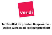 Tarifkonflikt im privaten Busgewerbe – Streiks werden bis Freitag fortgesetzt