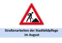 Straßenarbeiten der Stadtbildpflege im August