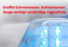 Graffiti-Schmierereien: Aufmerksamer Zeuge verfolgt verdächtige Jugendliche