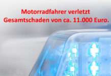 Motorradfahrer verletzt – Gesamtschaden von ca. 11.000 Euro.