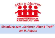 Einladung zum „Senioren-Abend-Treff“ am 9. August