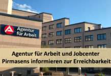 Agentur für Arbeit und Jobcenter Pirmasens informieren zur Erreichbarkeit