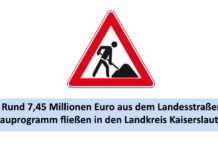 Rund 7,45 Millionen Euro aus dem Landesstraßenbauprogramm fließen in den Landkreis Kaiserslautern