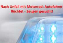 Nach Unfall mit Motorrad: Autofahrer flüchtet – Zeugen gesucht!