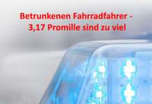 Betrunkenen Fahrradfahrer – 3,17 Promille sind zu viel