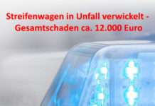Streifenwagen in Unfall verwickelt – Gesamtschaden ca. 12.000 Euro