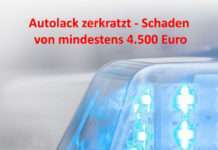 Autolack zerkratzt – Schaden von mindestens 4.500 Euro