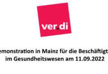 Demonstration in Mainz für die Beschäftigten im Gesundheitswesen am 11.09.2022