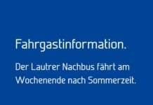 Lautrer Nachtbus bleibt am Wochenende auf Sommerzeit