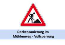 Deckensanierung im Mühlenweg – Vollsperrung für etwa vier Wochen ab 7.11.