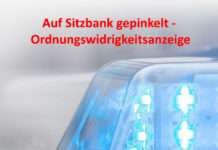 Randalierer: Auf Sitzbank gepinkelt – Ordnungswidrigkeitsanzeige