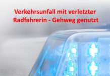 Verkehrsunfall mit verletzter Radfahrerin – Gehweg genutzt