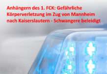 Anhängern des 1. FCK: Gefährliche Körperverletzung im Zug von Mannheim nach Kaiserslautern