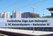 Zusätzliche Züge zum Heimspiel 1. FC Kaiserslautern ‒ Karlsruher SC