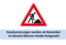 Kanalsanierungen werden ab November im Bereich Mainzer Straße fortgesetzt