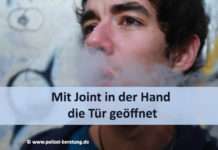 Mit Joint in der Hand die Tür geöffnet