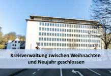 Kreisverwaltung zwischen Weihnachten und Neujahr geschlossen