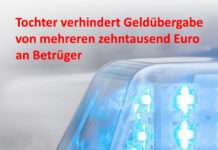 Tochter verhindert Geldübergabe von mehreren zehntausend Euro an Betrüger