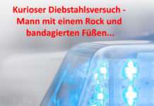 Kurioser Diebstahlsversuch – Mann mit einem Rock und bandagierten Füßen…