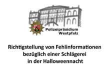 Richtigstellung von Fehlinformationen bezüglich einer Schlägerei in der Halloweennacht