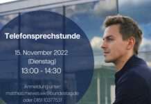 Telefonsprechstunde mit Matthias Mieves, Bundestagsabgeordneter