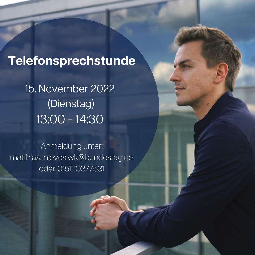 Telefonsprechstunde mit Matthias Mieves,