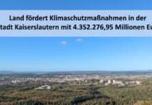 Land fördert Klimaschutzmaßnahmen in der Stadt Kaiserslautern mit 4.352.276,95 Millionen Euro