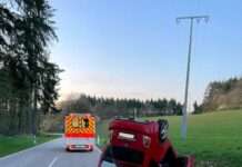 Totalschaden – Auto aufs Dach gelegt