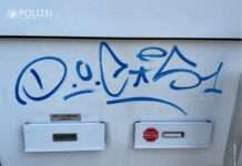 Schmierfinken verunstalten Hauseingangstür