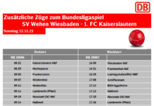 Zusätzliche Züge zum Auswärtsspiel nach Wiesbaden