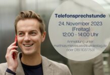 „Telefonsprechstunde mit Matthias Mieves, Bundestagsabgeordneter