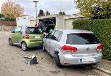 Unter Alkoholeinfluss Autos demoliert