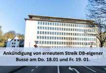 Ankündigung von erneutem Streik DB-eigener Busse