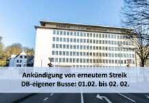 Ankündigung von erneutem Streik DB-eigener Busse – Übersicht