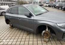 Audi aufgebockt und Räder geklaut