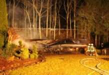 Brand eines Gartenhaueses