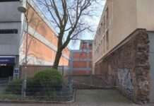 Angehende Architekturstudenten bauen temporäre Skatebahn im „Loch“