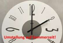 Zeitumstellung von Winterzeit auf Sommerzeit am 31.März