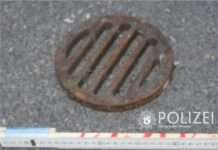 Versuchter Tötungsdelikt – Schachtabdeckung auf Auto geworfen