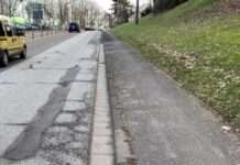 Fahrbahnreparaturarbeiten in der Pariser Straße