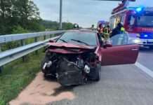 A6 nach Unfall vollgesperrt